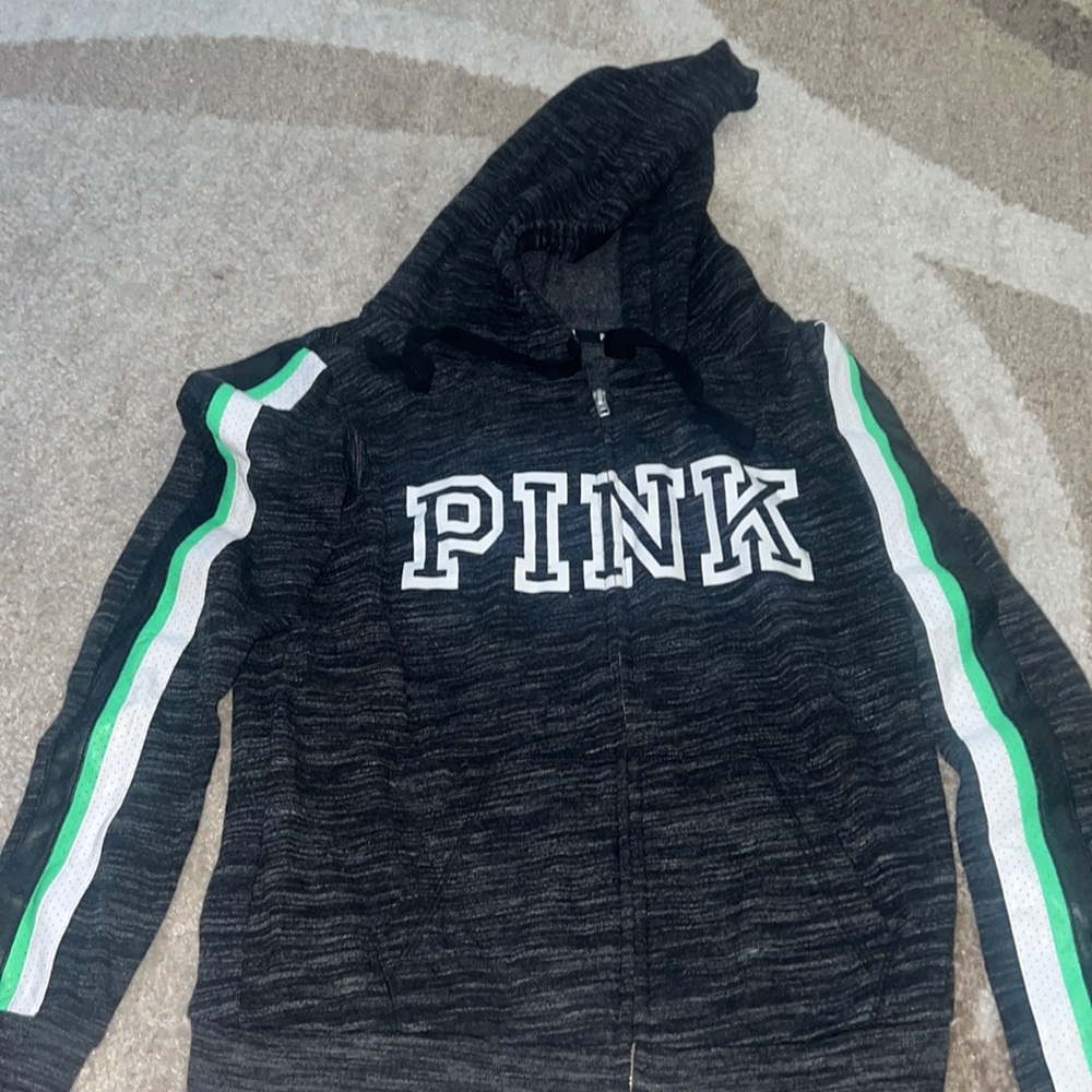Vs pink zip up hoodie